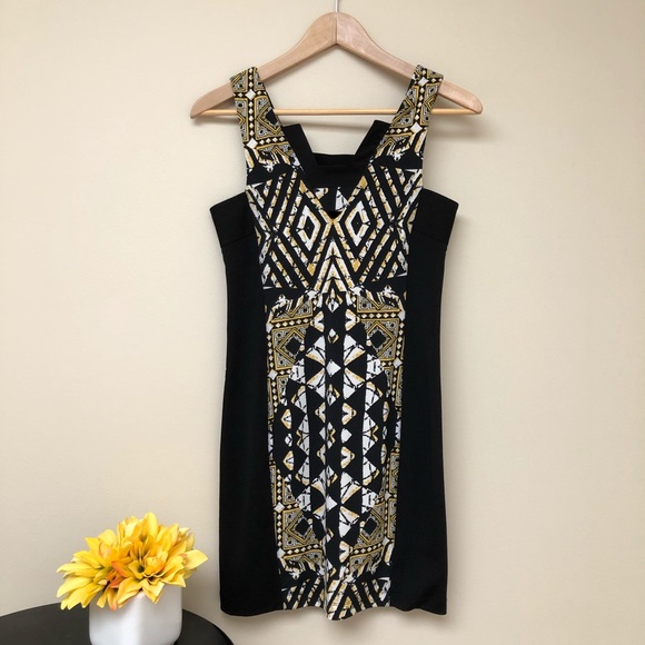 BCBG Geometric Dress with Back Detail - Picture 2 of 7